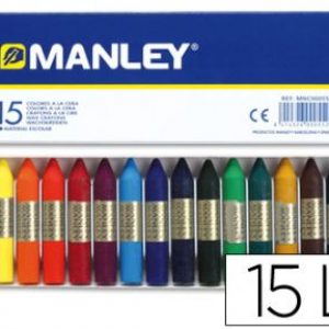 Llapis de cera colors assortits Manley -caixa 15-