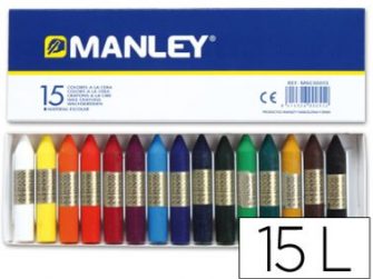 Llapis de cera colors assortits Manley -caixa 15-