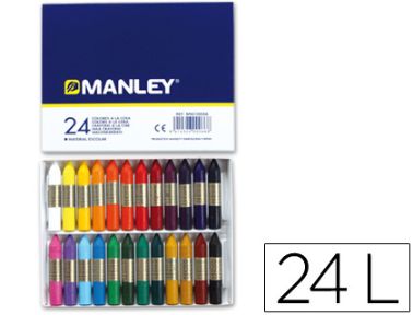 Llapis de cera colors assortits Manley -caixa 24-