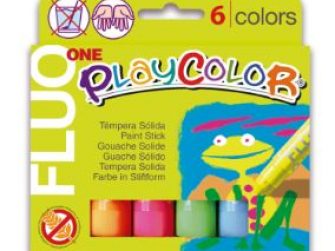 Tempera solida 6 colors 10g Playcolor One Fluo 10431