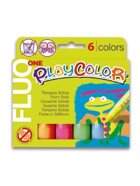 Tempera solida 6 colors 10g Playcolor One Fluo 10431