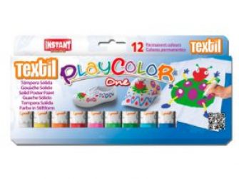 Tempera solida 12 colors 10g Playcolor textil 10461