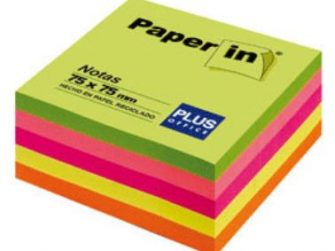 Notes adhesives 5 colors neon 300 fulls 75x75 Paper-in Plus