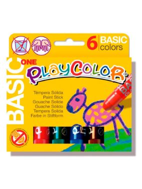 Tempera solida 6 colors 10g Playcolor One 10711
