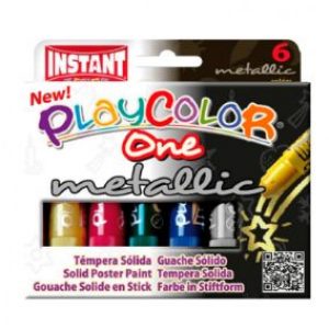 Tempera sòlida 6 colors 10g Playcolor One metallic 10321