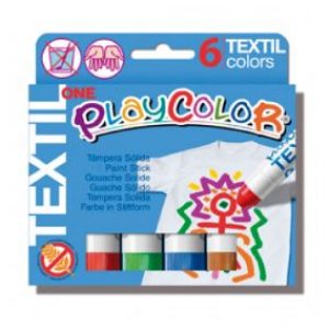 Tempera solida 6 colors 10g Playcolor textil 10401