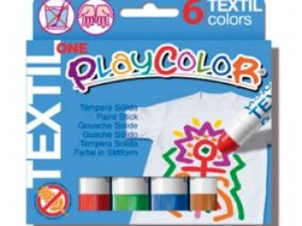 Tempera solida 6 colors 10g Playcolor textil 10401
