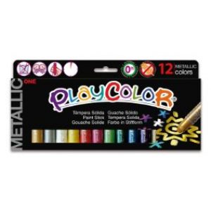 Tempera solida 12 colors 10g Playcolor One metallic 10121