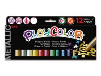 Tempera solida 12 colors 10g Playcolor One metallic 10121