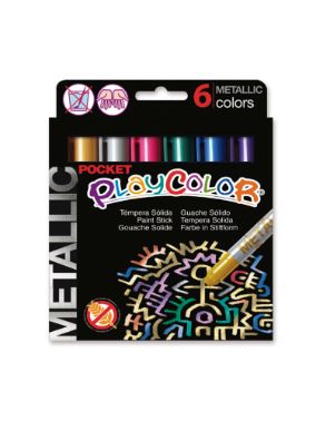 Tempera solida 6 colors 5g Playcolor Pocket metallic 10351