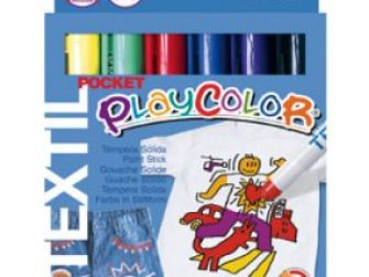 Tempera solida 6 colors 5g Playcolor textil 10501
