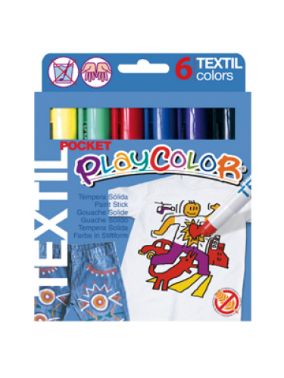 Tempera solida 6 colors 5g Playcolor textil 10501