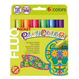 Tempera solida 6 colors 5g Playcolor Pocket Fluo 10421
