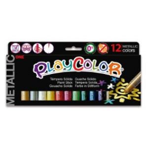 Tempera solida 12 colors 5g Playcolor Pocket metallic 10131