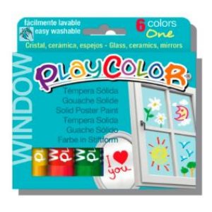 Tempera solida 6 colors 10g Playcolor One Window 02001