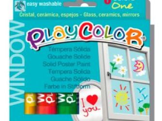 Tempera solida 6 colors 10g Playcolor One Window 02001