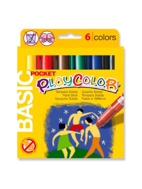 Tempera solida 6 colors 5g Playcolor Pocket 10511