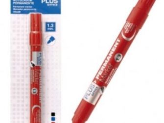 Retolador permanent vermell plàstic Plus Marker 3 -blíster 1-