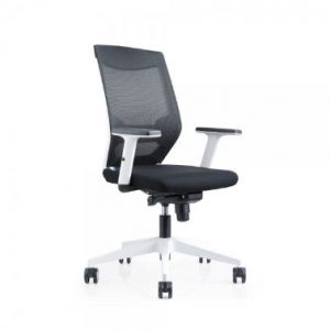 Cadira rodes amb braços negre estructura blanca Rocada RD-908W-4