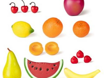 Bossa 15 peces plàstic de fruites Miniland 30581