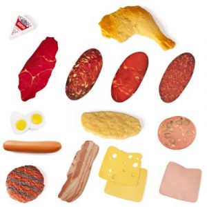 Bossa 16 peces plàstic de carn i embotits Miniland 30584