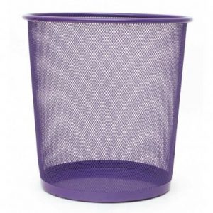 Paperera metàl·lica perforada color violeta 13 litres 26,5x28 Plus